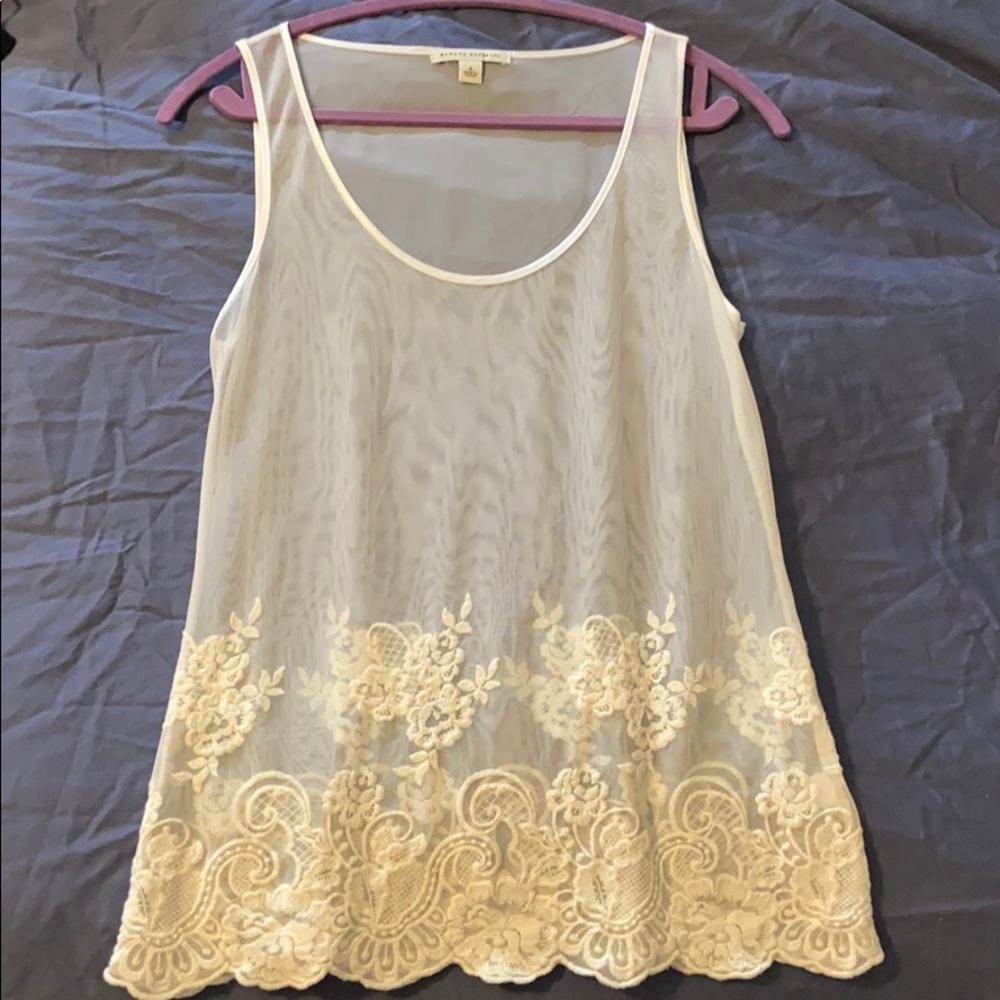 Banana republic lace sheer tank top